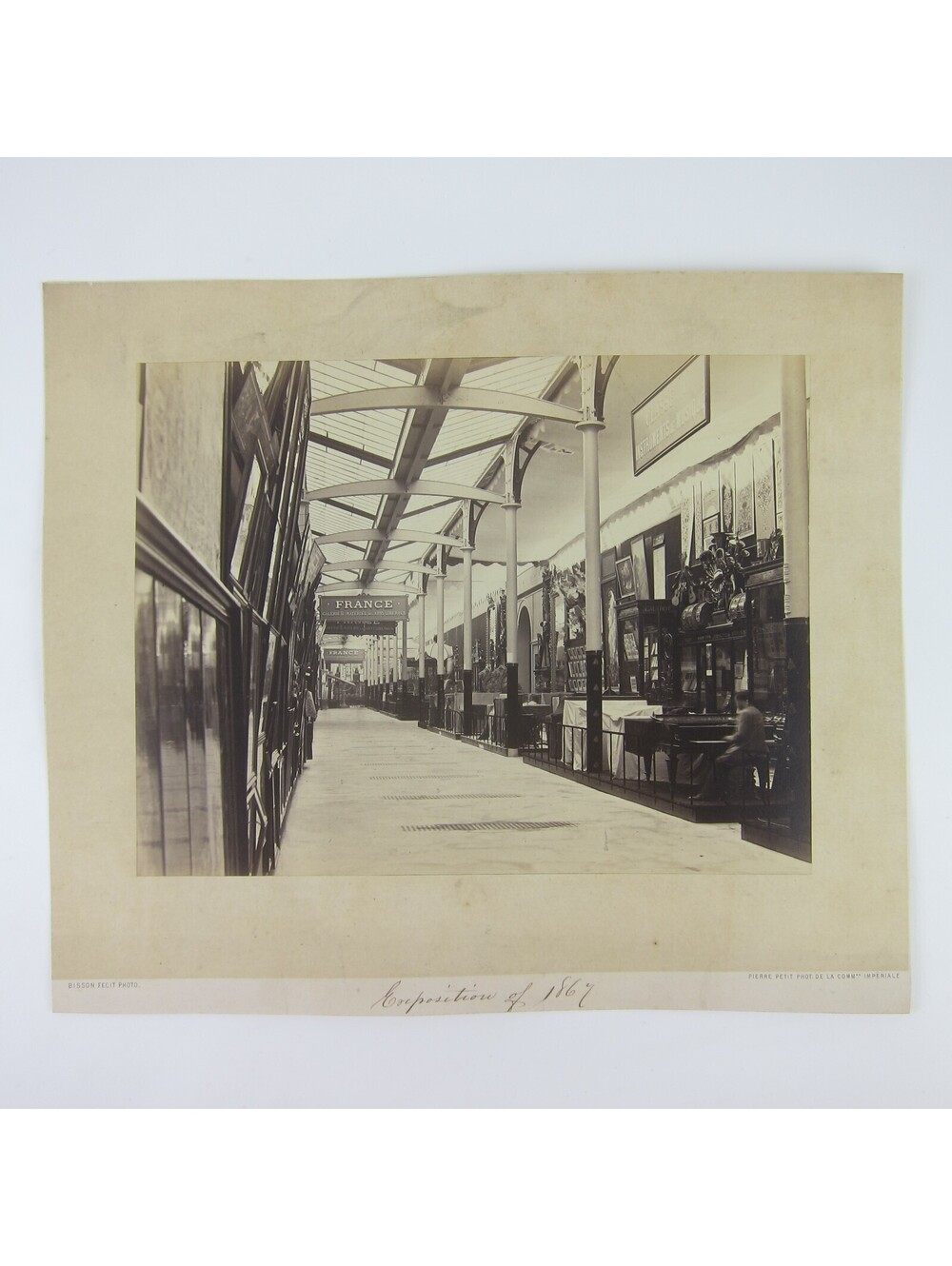 1867 Paris Worlds Fair Photo Print LARGE France Arts Gallery Bisson Antique RARE